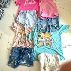 Bundle preppy pink with Jean shorts
